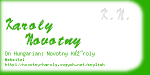 karoly novotny business card